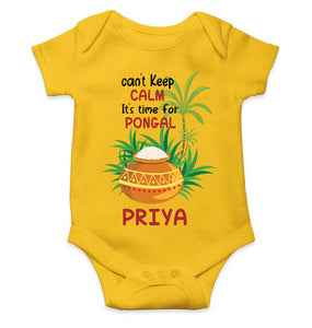 Custom Name Time For Pongal Makar Sankranti Rompers for Baby Girl- KidsFashionVilla