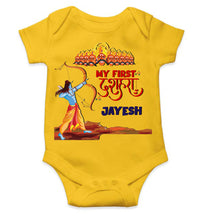 Load image into Gallery viewer, Custom Name My First Dussehra Rompers for Baby Boy- KidsFashionVilla
