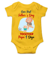 Load image into Gallery viewer, Custom Name Our First Father Day Rompers for Baby Girl- KidsFashionVilla
