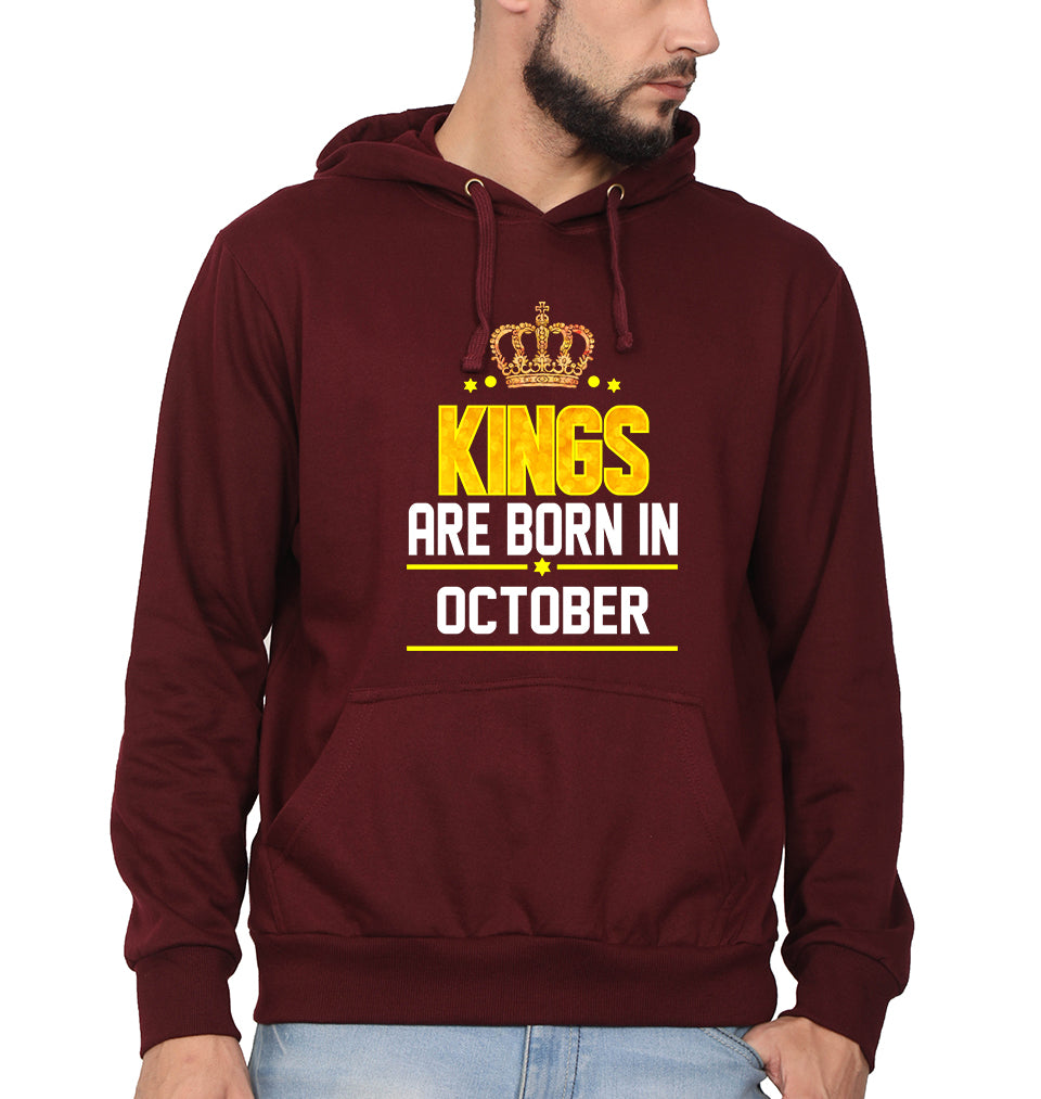 Kings Are Born In October Men Hoodies-KidsFashionVilla