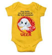 Load image into Gallery viewer, Custom Name Daddy Always Be My First Valentine Rompers for Baby Boy- KidsFashionVilla
