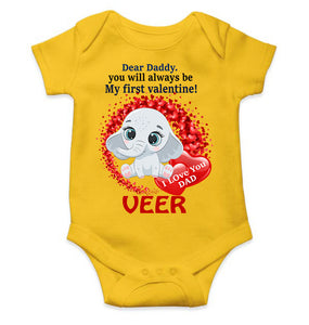 Custom Name Daddy Always Be My First Valentine Rompers for Baby Boy- KidsFashionVilla