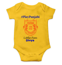 Load image into Gallery viewer, Custom Name IPL PBKS Punjab Kings PlayPunjabi Kings Eleven Punjab Rompers for Baby Girl- KidsFashionVilla
