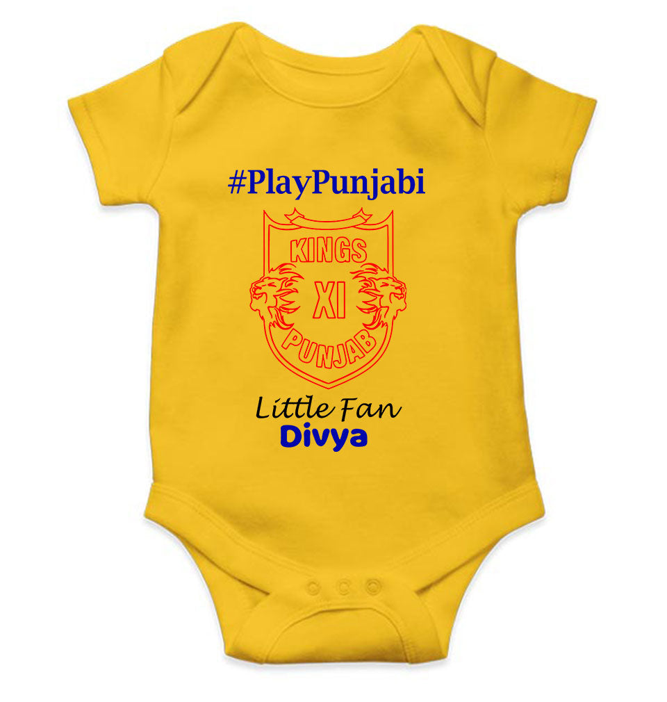 Custom Name IPL PBKS Punjab Kings PlayPunjabi Kings Eleven Punjab Rompers for Baby Girl- KidsFashionVilla