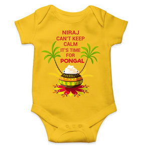Custom Name Cant Keep Calm Its Time For Pongal Rompers for Baby Boy- KidsFashionVilla