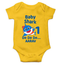 Load image into Gallery viewer, Custom Name Baby Shark Do Do Do First Birthday Rompers for Baby Boy- KidsFashionVilla
