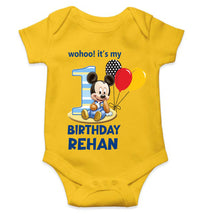 Load image into Gallery viewer, Custom Name Its My First Birthday Rompers for Baby Boy- KidsFashionVilla
