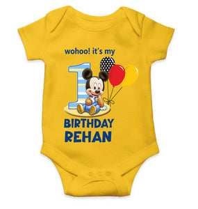 Custom Name Its My First Birthday Rompers for Baby Boy- KidsFashionVilla