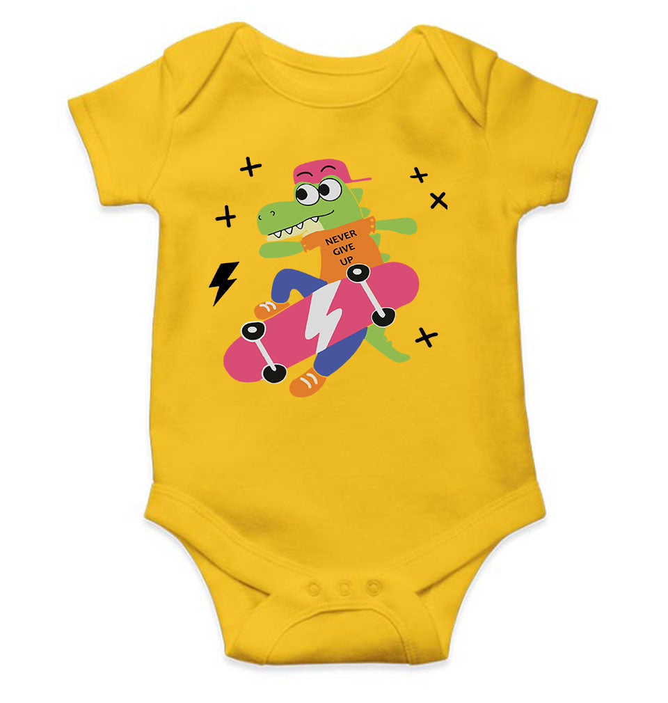 Skateboard Crocodile Cartoon Rompers for Baby Boy- KidsFashionVilla