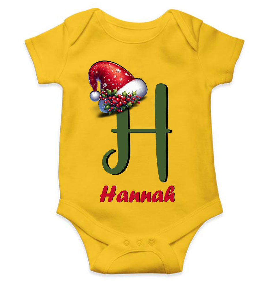 Custom Name Christmas Rompers for Baby Girl- KidsFashionVilla