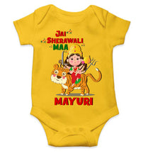 Load image into Gallery viewer, Custom Name Jai Sherawali Maa Navratri Rompers for Baby Girl- KidsFashionVilla
