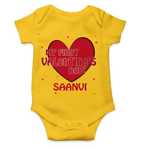 Custom Name 1st Valentine Rompers for Baby Girl- KidsFashionVilla