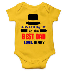 Custom Name Happy Fathers Day To The Best Dad Rompers for Baby Girl- KidsFashionVilla