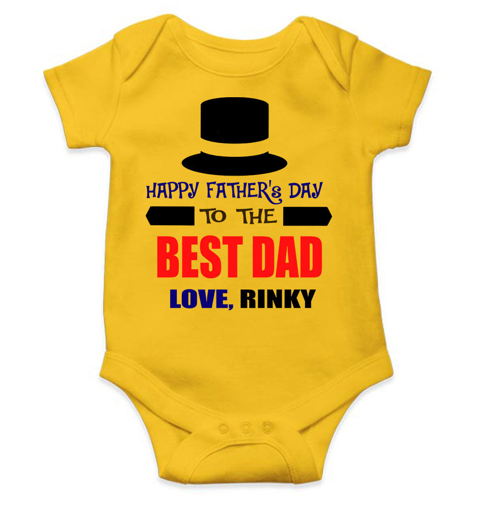 Custom Name Happy Fathers Day To The Best Dad Rompers for Baby Girl- KidsFashionVilla