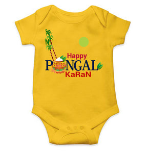Custom Name Happy Pongal Rompers for Baby Boy- KidsFashionVilla