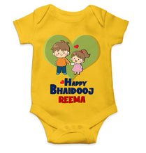 Load image into Gallery viewer, Custom Name Happy Bhai Dooj Rompers for Baby Girl- KidsFashionVilla
