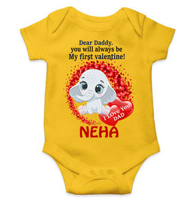 Custom Name Daddy Always Be My First Valentine Rompers for Baby Girl- KidsFashionVilla