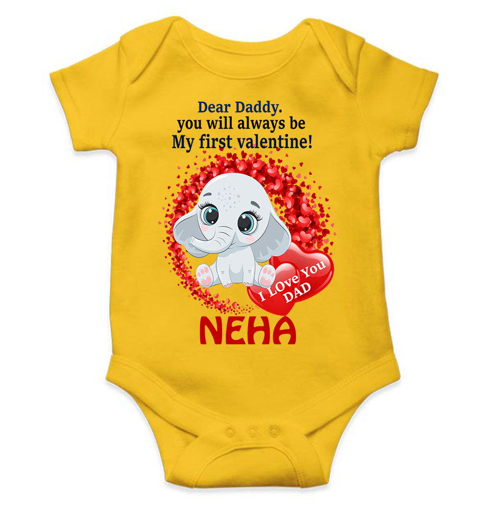 Custom Name Daddy Always Be My First Valentine Rompers for Baby Girl- KidsFashionVilla