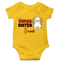 Load image into Gallery viewer, Custom Name Super Sister Raksha Bandhan Rompers for Baby Girl- KidsFashionVilla
