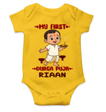 Load image into Gallery viewer, Custom Name First Durga Puja Rompers for Baby Boy- KidsFashionVilla
