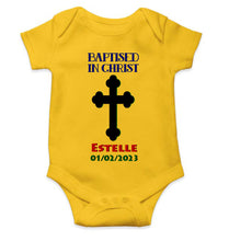 Load image into Gallery viewer, Custom Name And Date Baptised In Christ Christening Day Baptism Rompers for Baby Girl- KidsFashionVilla
