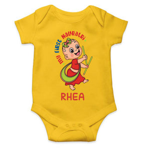 Custom Name My First Navratri Rompers for Baby Girl- KidsFashionVilla