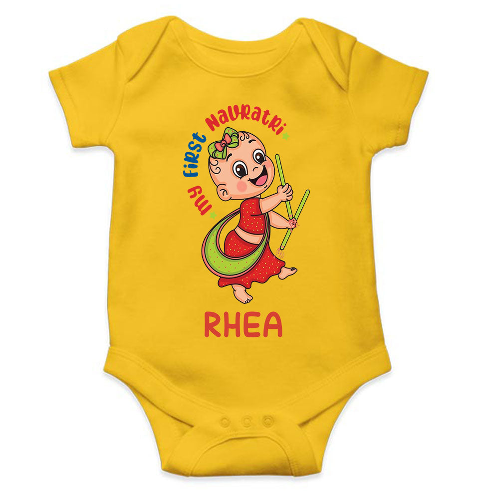Custom Name My First Navratri Rompers for Baby Girl- KidsFashionVilla