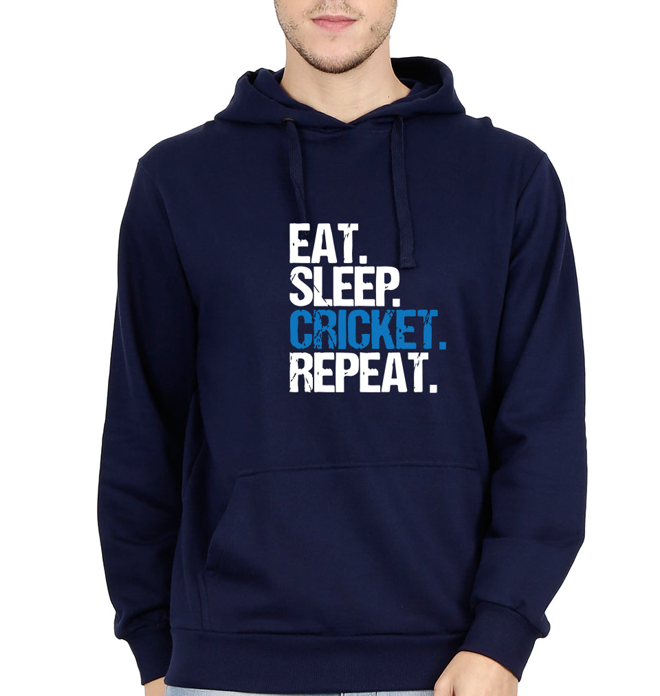 CRICKET Eat Sleep Cricket Repeat Men Hoodies-KidsFashionVilla