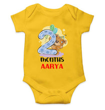 Load image into Gallery viewer, Custom Name 2 Month Birthday Teddy Design Rompers for Baby Girl- KidsFashionVilla
