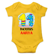 Load image into Gallery viewer, Custom Name 11 Month Birthday Teddy Design Rompers for Baby Girl- KidsFashionVilla
