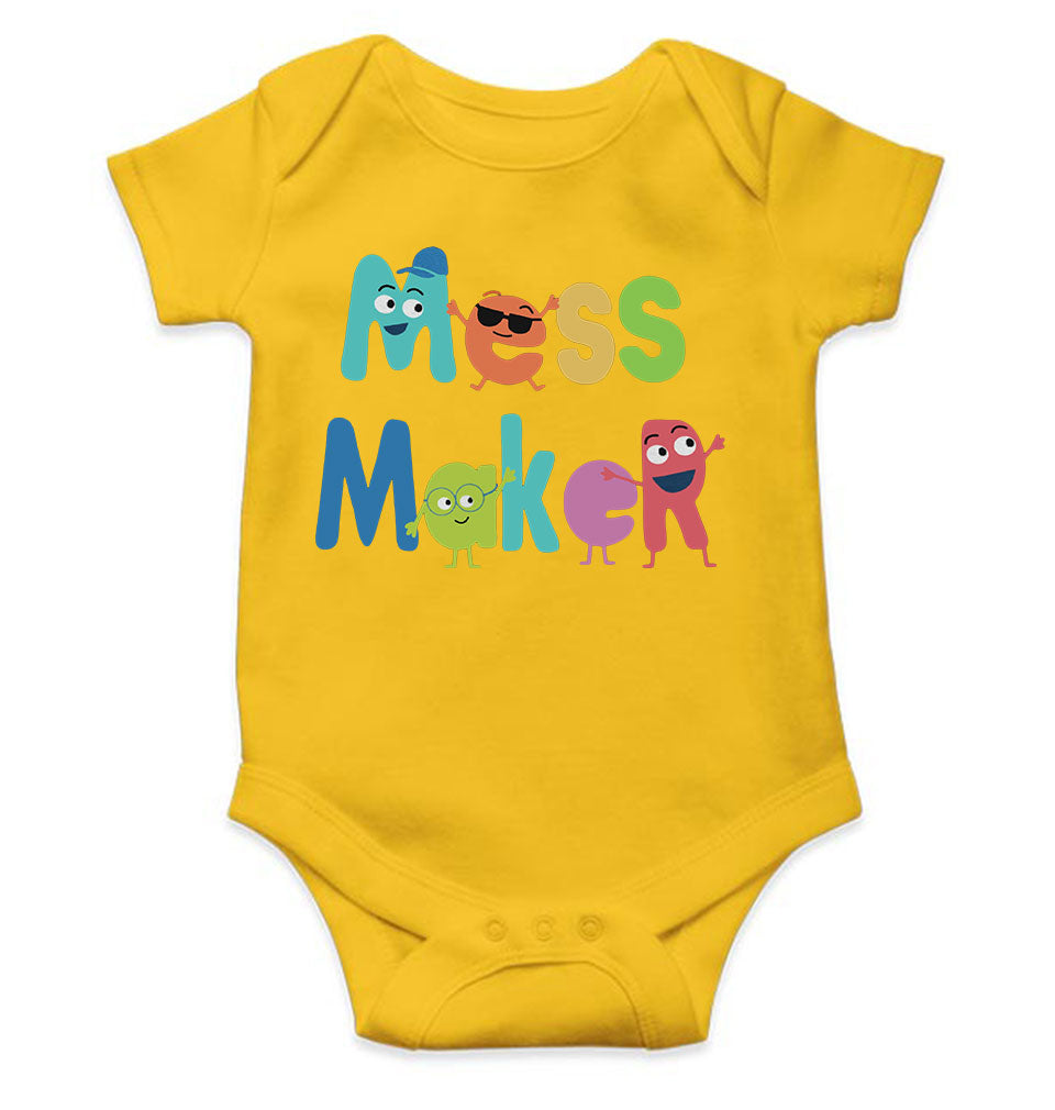 Mess Maker Cartoon Rompers for Baby Girl- KidsFashionVilla