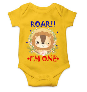 Roar I Am One First Birthday Rompers for Baby Boy- KidsFashionVilla