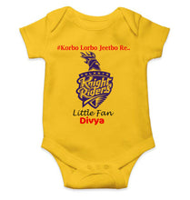 Load image into Gallery viewer, Custom Name IPL KKR Kolkata Knight Riders Korbo Lorbo Jeetbo Re Rompers for Baby Girl- KidsFashionVilla

