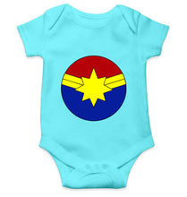 Load image into Gallery viewer, Captain marvel logo Rompers for Baby Girl- KidsFashionVilla
