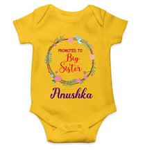 Load image into Gallery viewer, Custom Name Promoted To Big Sister Rakhi Rompers for Baby Girl- KidsFashionVilla
