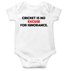 Cricket is no excuse for ignorance World Cup Cricket Rompers for Baby Boy- KidsFashionVilla
