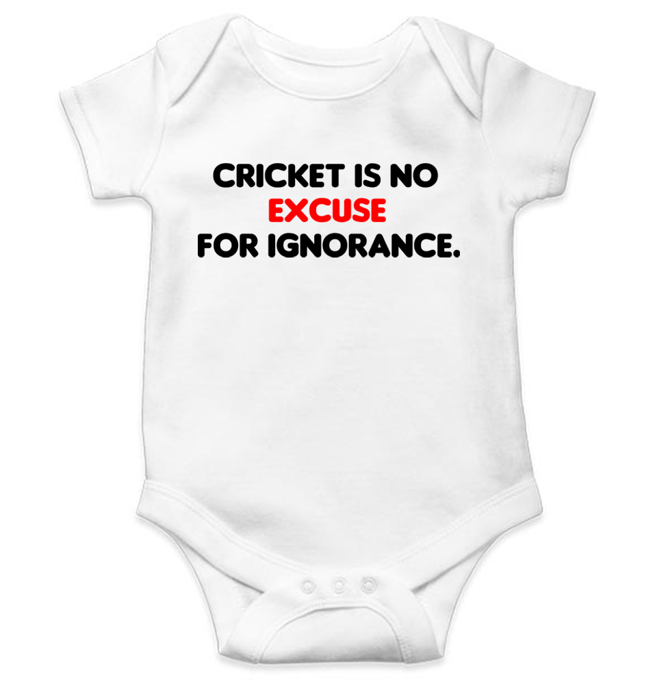 Cricket is no excuse for ignorance World Cup Cricket Rompers for Baby Boy- KidsFashionVilla