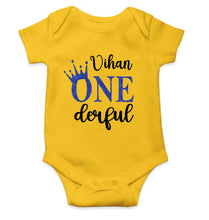 Load image into Gallery viewer, Custom Name First Birthday Rompers for Baby Boy- KidsFashionVilla
