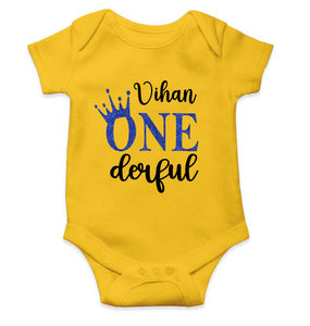 Custom Name First Birthday Rompers for Baby Boy- KidsFashionVilla