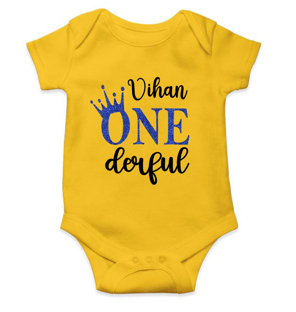 Custom Name First Birthday Rompers for Baby Boy- KidsFashionVilla