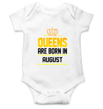 Load image into Gallery viewer, Queens Are  Born In August Rompers for Baby Girl- KidsFashionVilla
