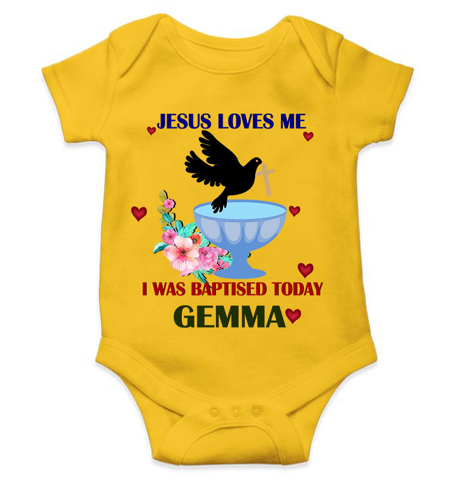 Custom Name Jesus Loves Me Baptism Christening Day Rompers for Baby Boy- KidsFashionVilla
