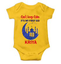Load image into Gallery viewer, Custom Name Cant Keep Calm My First Eid Rompers for Baby Girl- KidsFashionVilla
