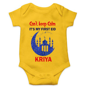 Custom Name Cant Keep Calm My First Eid Rompers for Baby Girl- KidsFashionVilla