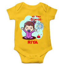 Load image into Gallery viewer, Custom Name My First Diwali Rompers for Baby Girl- KidsFashionVilla
