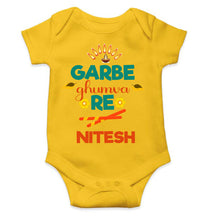 Load image into Gallery viewer, Custom Name Garbe Ghumva Re Navratri Rompers for Baby Boy- KidsFashionVilla
