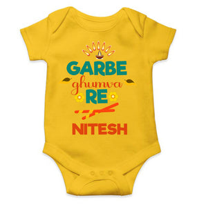 Custom Name Garbe Ghumva Re Navratri Rompers for Baby Boy- KidsFashionVilla