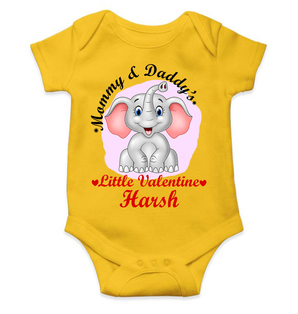 Custom Name Mommy And Daddys Little Valentine Rompers for Baby Boy- KidsFashionVilla