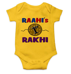 Custom Name First Rakhi Rompers for Baby Girl- KidsFashionVilla