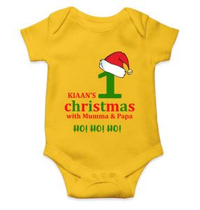 Customized Name 1st Christmas With Mumma & Papa Rompers for Baby Boy- KidsFashionVilla